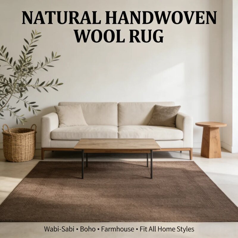 Wabi-Sabi Handwoven Wool Rug