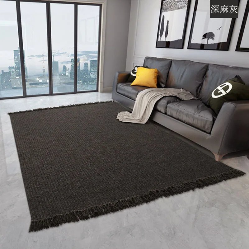 Fringed Ribbed Wool Area Rug - Image 3